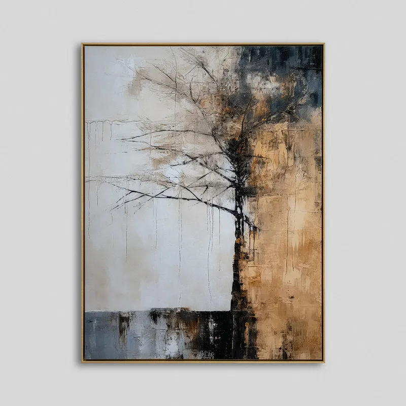 Hahnemühle Daguerre Canvas with natural brown oak float frame