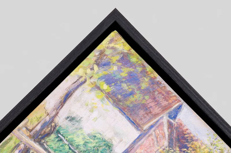 Canvas in a Natural Black Oak float frame