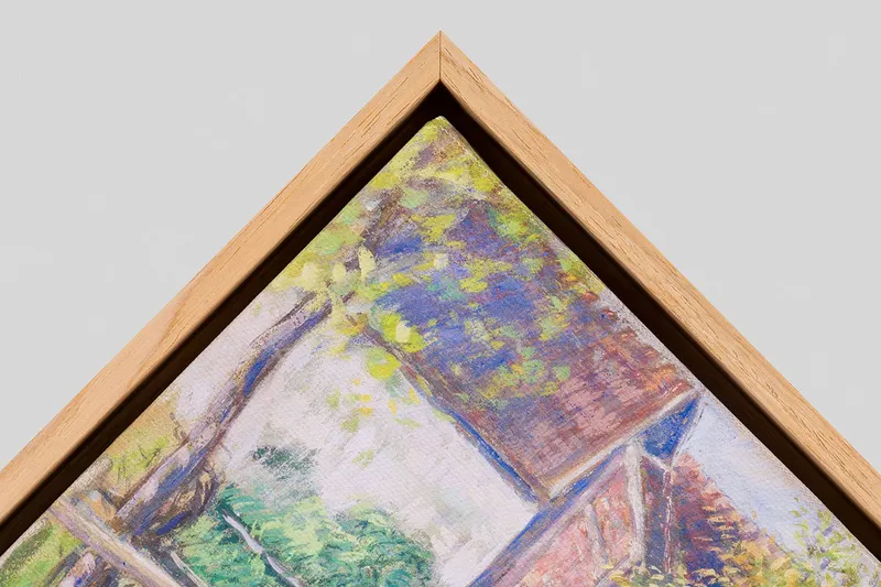 Canvas in a Natural Brown Oak float frame