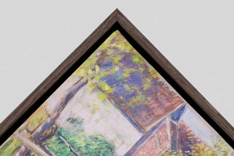 Canvas in a Natural Dark Brown Oak float frame